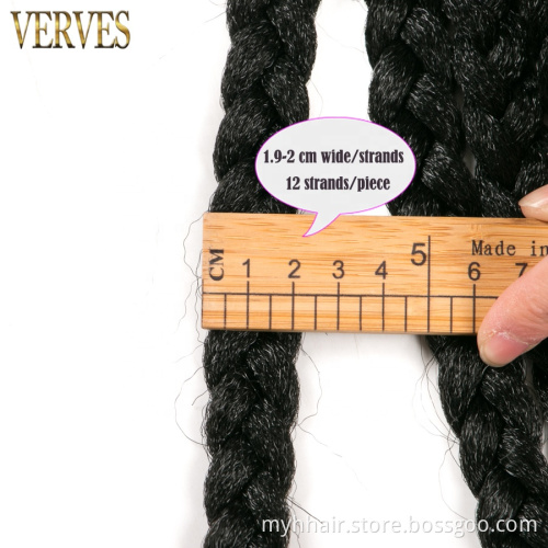 VERVES Crochet Box Braids Hair Extensions 14 Inch 12 strands/piece Burgundy Blonde Black Synthetic Pure Color Braiding Hair